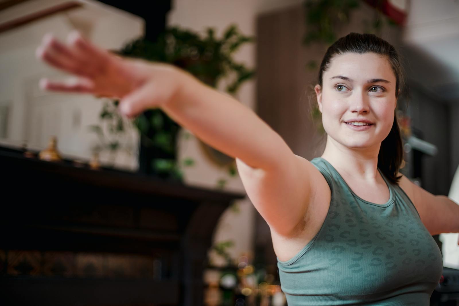 Woman relaxing in a yoga pose