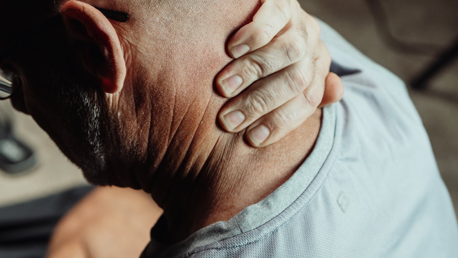 Person with neck and jaw tension
